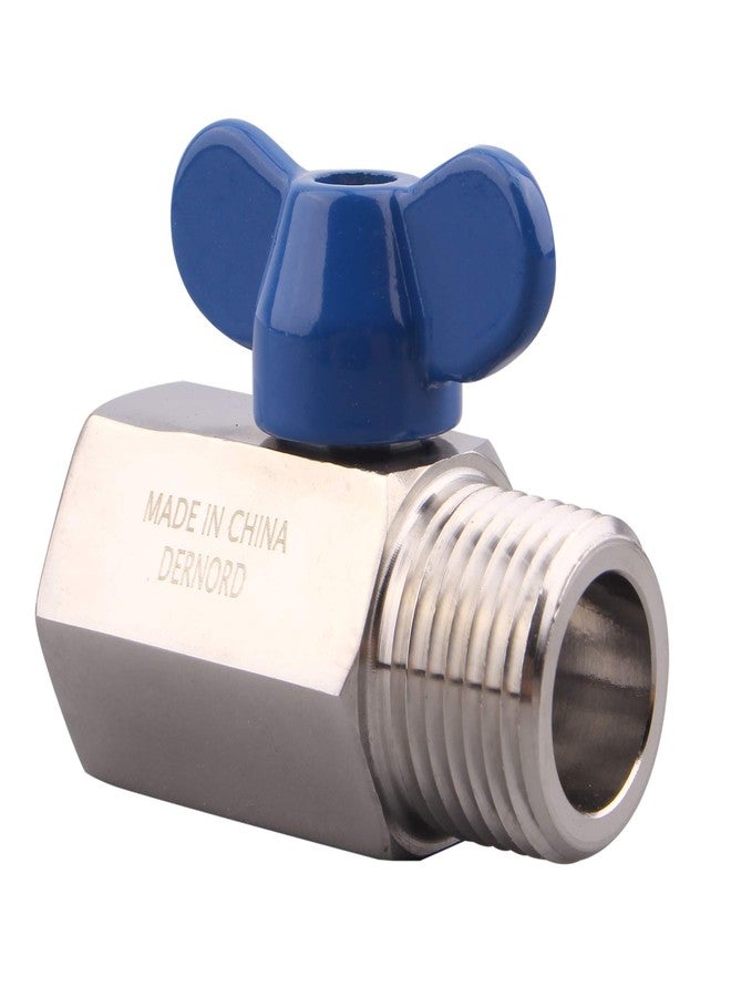 DERNORD Stainless Steel Mini Ball Valve NPT Thread (1/2" Female&Male) - Image 2